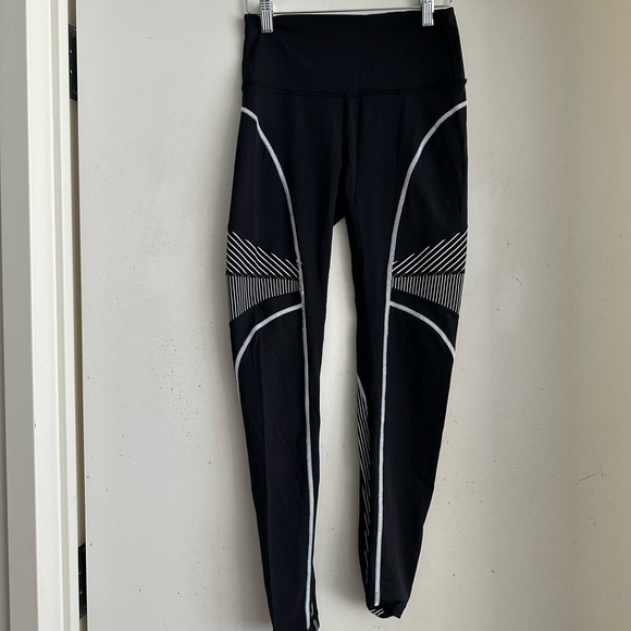 Lululemon Black Leggings with White Stitching - Picture 2 of 8